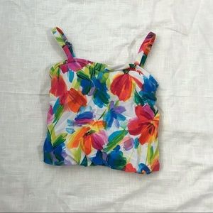 Miraclesuit Swim Top White Floral Size 14